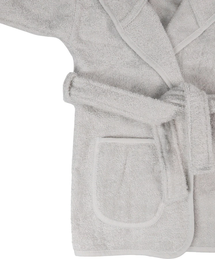 MamaLoes Badstof Light Grey 1-2jr Badjas ML5386 4 MamaLoes Badstof Light Grey 1-2jr Badjas ML5386 - Afbeelding 4