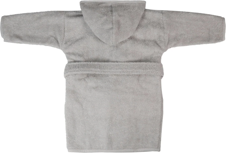 MamaLoes Badstof Light Grey 1-2jr Badjas ML5386 3 MamaLoes Badstof Light Grey 1-2jr Badjas ML5386 - Afbeelding 3