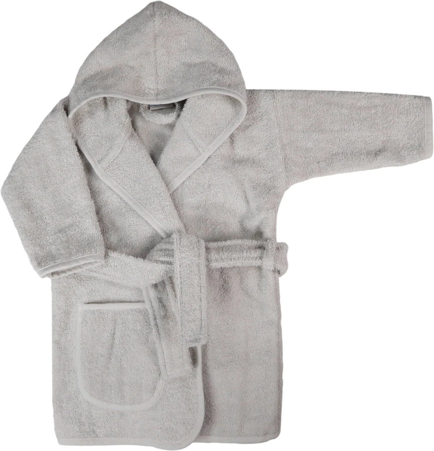 MamaLoes Badstof Light Grey 1-2jr Badjas ML5386 2 MamaLoes Badstof Light Grey 1-2jr Badjas ML5386 - Afbeelding 2