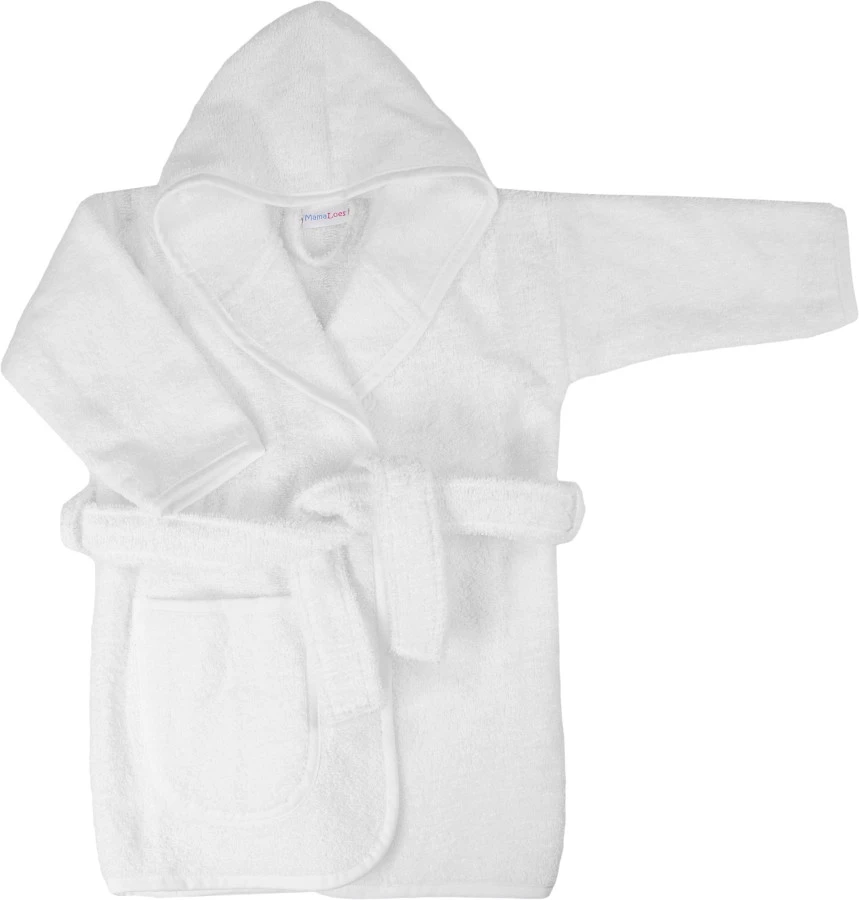 MamaLoes Badstof White 1-2jr Badjas ML5388 1 MamaLoes Badstof White 1-2jr Badjas ML5388