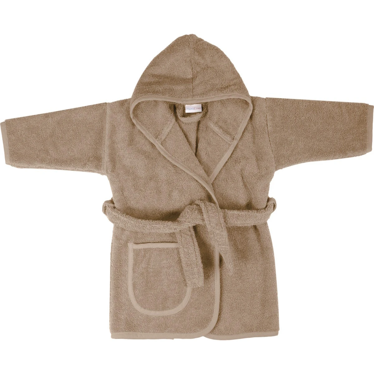 MamaLoes Badstof Zand 1-2jr Badjas ML010306 2 MamaLoes Badstof Zand 1-2jr Badjas ML010306 - Afbeelding 2