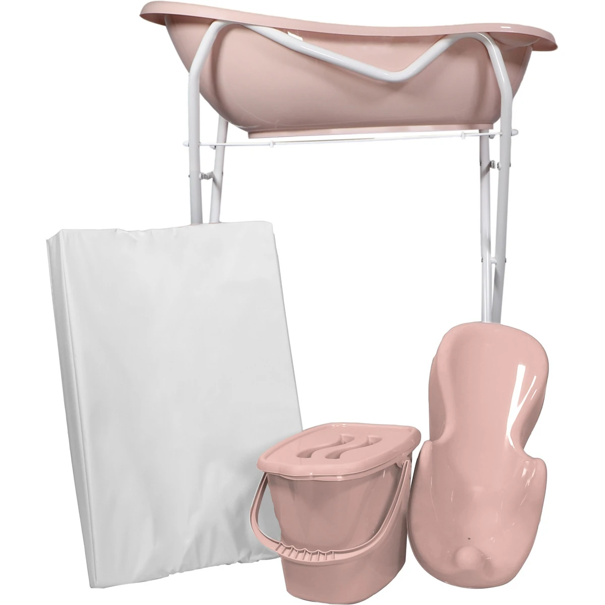 MamaLoes Licht Roze Badset Incl. Witte Badstandaard 1 MamaLoes Licht Roze Badset Incl. Witte Badstandaard