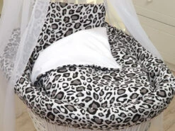 MamaLoes Panter Grijs Deluxe Wit Baby Wiegje 80749 -Babyproducten Winkel mamaloes panter grijs deluxe wit baby wiegje 80749 1