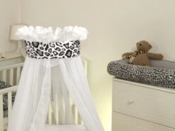 MamaLoes Panter Grijs Deluxe Wit Baby Wiegje 80749 -Babyproducten Winkel mamaloes panter grijs deluxe wit baby wiegje 80749 2