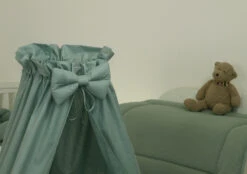 MamaLoes Pure Stonegreen Deluxe Wit Baby Wiegje 80635 -Babyproducten Winkel mamaloes pure stonegreen deluxe wit baby wiegje 80635