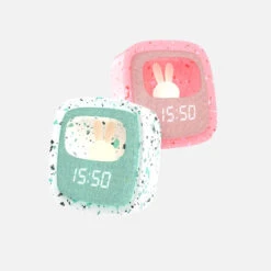 MOB Billy Terrazzo Mintgroen Klok En Nachtlampje BILLY-MTAE-01 -Babyproducten Winkel mob billy terrazzo klok en nachtlampje sfeer 1 1