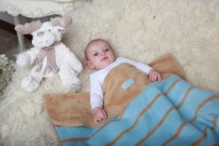 Zaffiro Grijs & Lichtroze Halve Cirkels 75 X 100 Cm Wiegdeken 40726 -Babyproducten Winkel paski niebbra 4 1 1