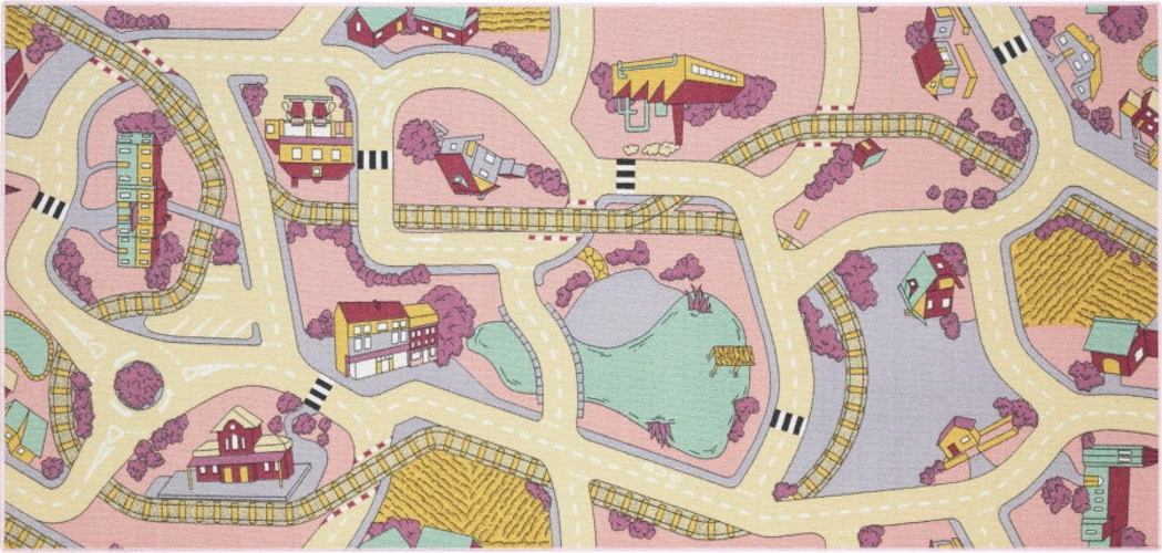 Rebel Roads Railroads Pink Sand 95x200 Cm Speelmat RPLYWGB63095200T01 1 Rebel Roads Railroads Pink Sand 95x200 Cm Speelmat RPLYWGB63095200T01