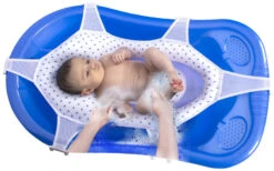 Sevibaby Dots Blauw Luxe Badhangmatje 689-7 -Babyproducten Winkel sevibaby dots blauw luxe badhangmatje 689 7 2