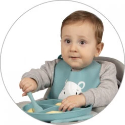 Sevibaby Roze Silicone Bord Met Zuignap 525-18 -Babyproducten Winkel sevibaby turquoise silicone bestek 509 15 4 2
