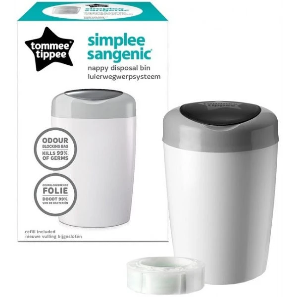 Tommee Tippee Simplee Sangenic Tub Wit/Grijs Luieremmer 87003103 (eco) 2 Tommee Tippee Simplee Sangenic Tub Wit/Grijs Luieremmer 87003103 (eco) - Afbeelding 2