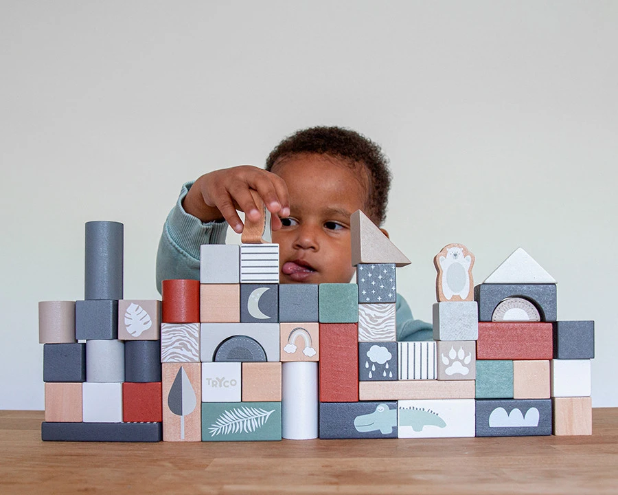 Tryco 50 Stuks Houten Blokken TR-353001 11 Tryco 50 Stuks Houten Blokken TR-353001 - Afbeelding 11