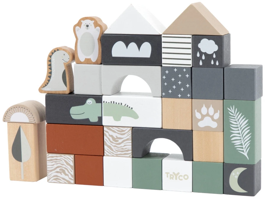 Tryco 50 Stuks Houten Blokken TR-353001 3 Tryco 50 Stuks Houten Blokken TR-353001 - Afbeelding 3