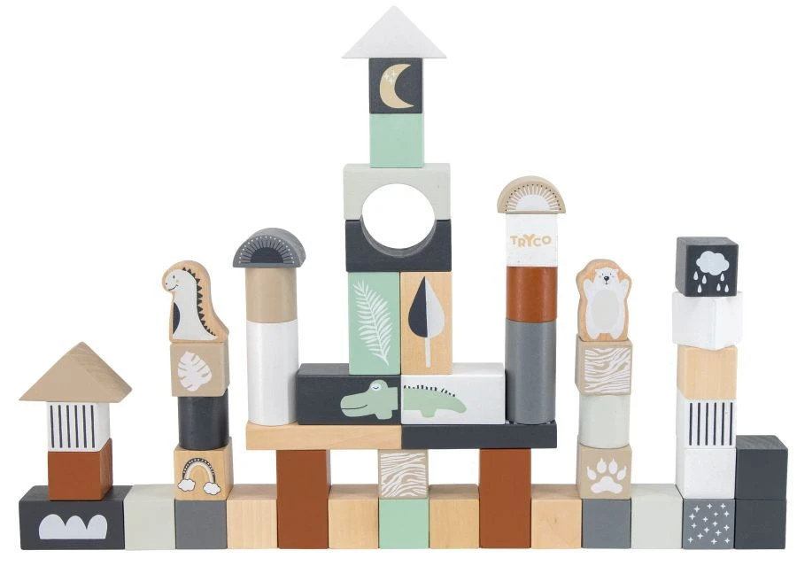 Tryco 50 Stuks Houten Blokken TR-353001 1 Tryco 50 Stuks Houten Blokken TR-353001