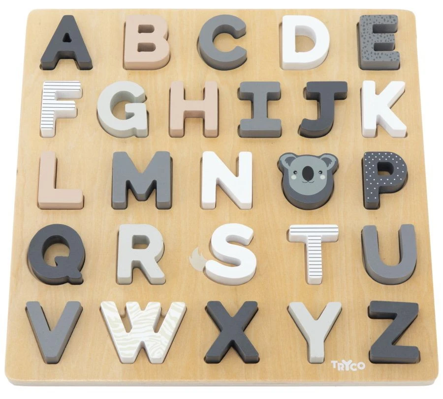 Tryco Houten Alfabet Puzzel En Krijtbord TR-353015 2 Tryco Houten Alfabet Puzzel En Krijtbord TR-353015 - Afbeelding 2